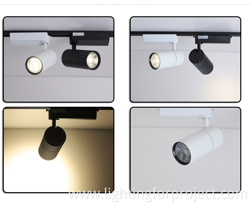 30W high lumen led track spot light 2/3 wires Mounted Spotlights Magnetic COB Led Track light for commercial lighting